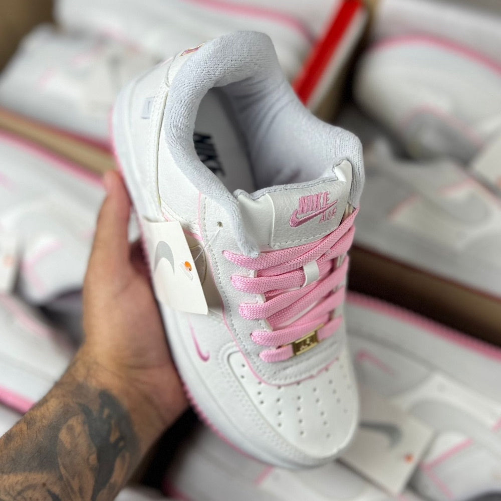 Air Force 1 Sombra x Branco/Rosa- (Linha Premium)