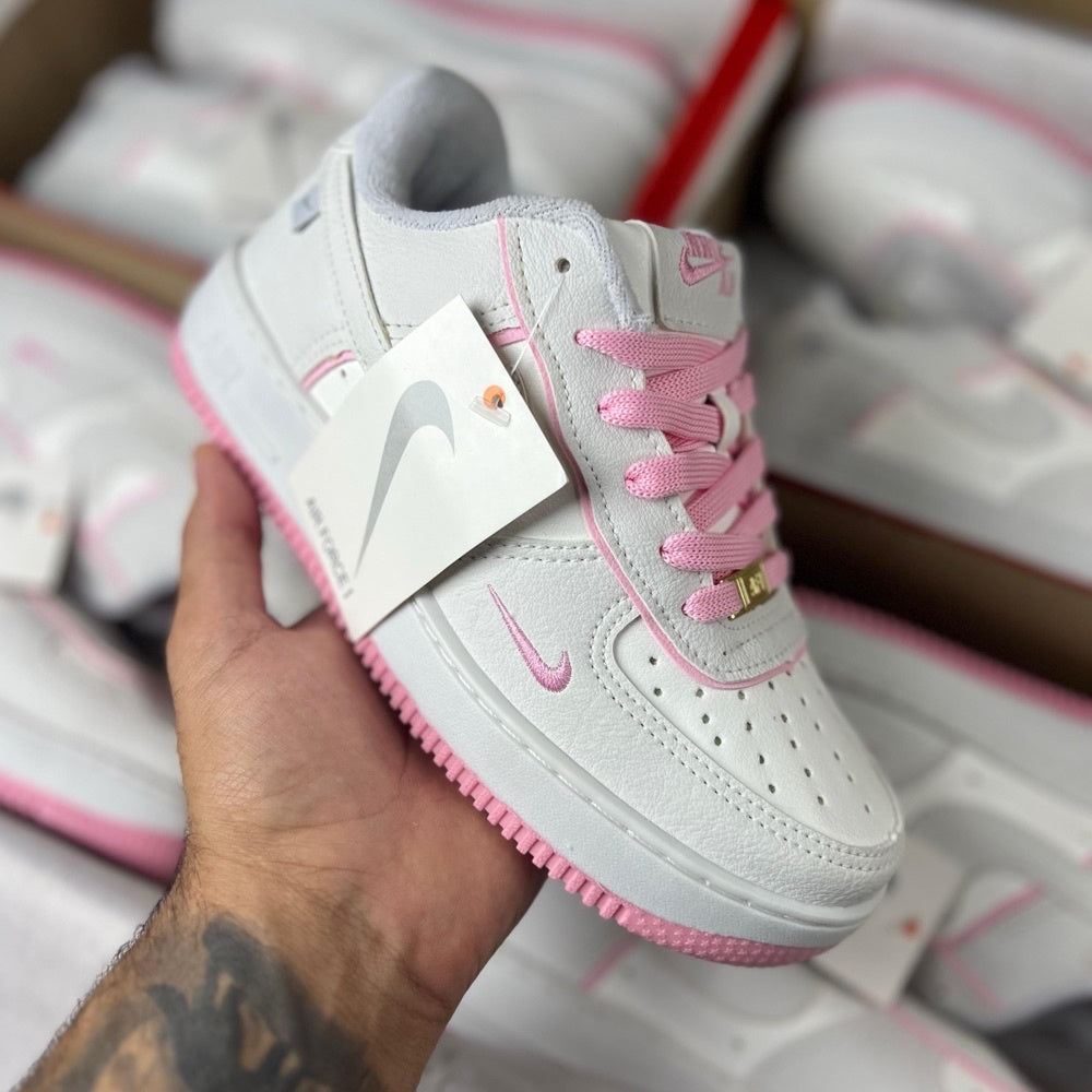 Air Force 1 Sombra x Branco/Rosa- (Linha Premium)