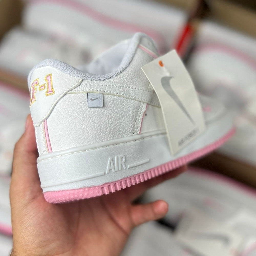 Air Force 1 Sombra x Branco/Rosa- (Linha Premium)
