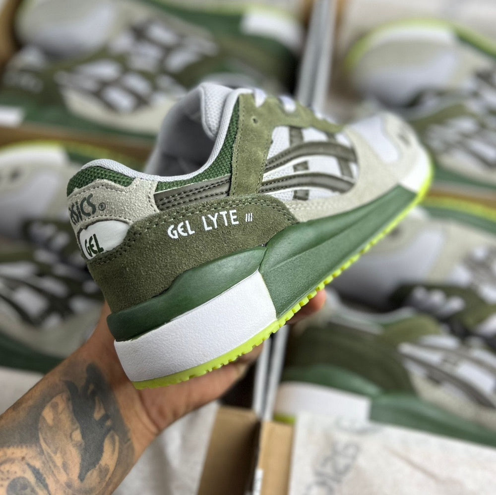 Tênis Masculino Asics Gel-Lyte III x VERDE MILITAR (Premium em Couro)