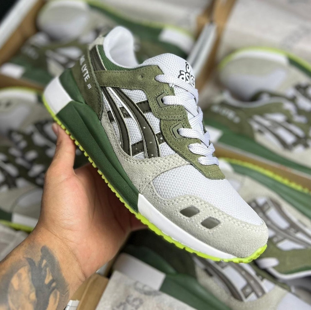 Tênis Masculino Asics Gel-Lyte III x VERDE MILITAR (Premium em Couro)