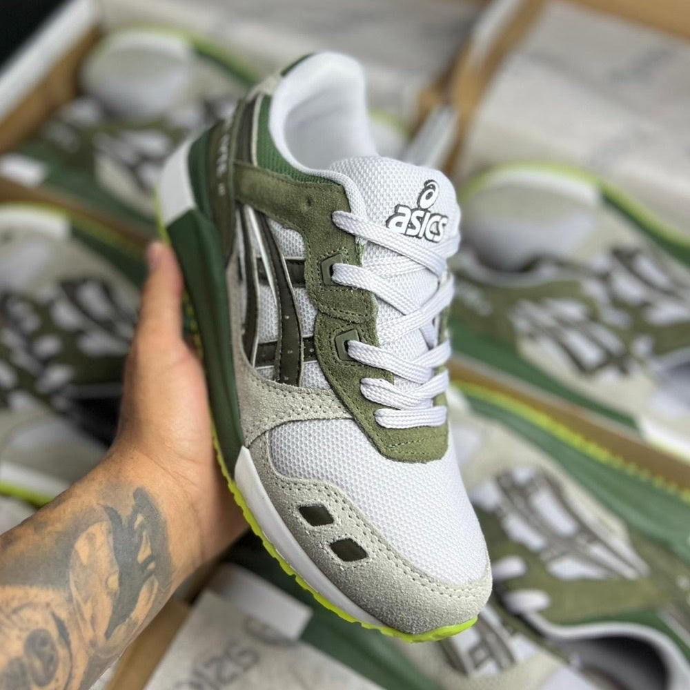 Tênis Masculino Asics Gel-Lyte III x VERDE MILITAR (Premium em Couro)