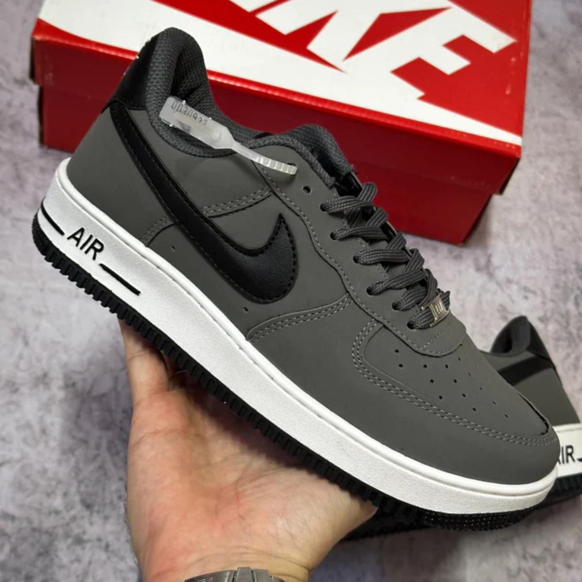 Tênis Masculino Nike Air Force 1 Cinza Escuro Premium