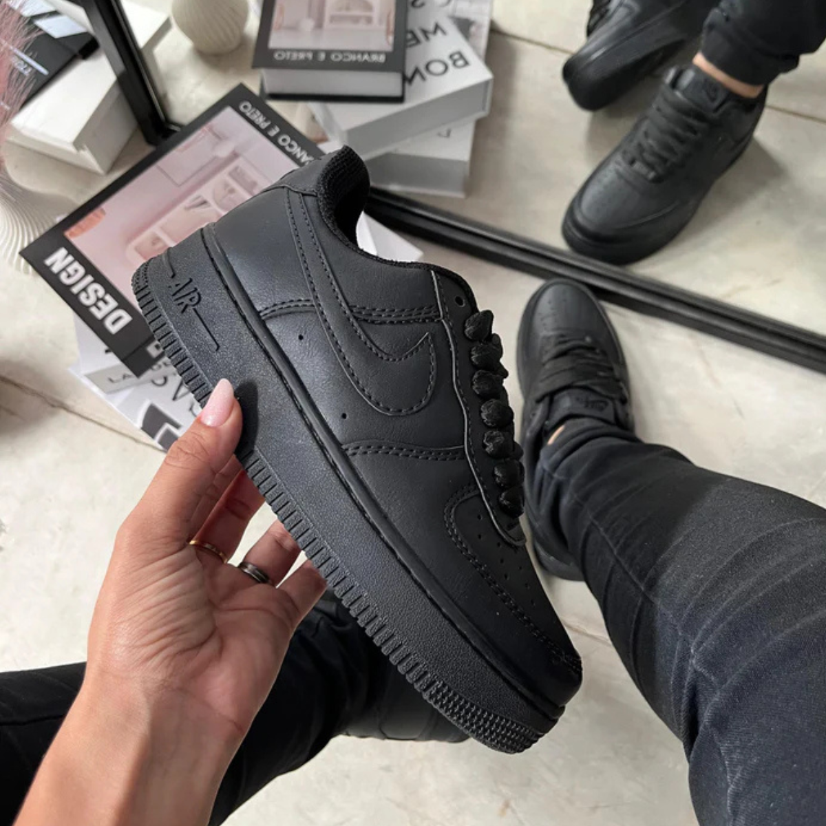 Tênis Masculino Nike Air force 1 Triple Black Premium