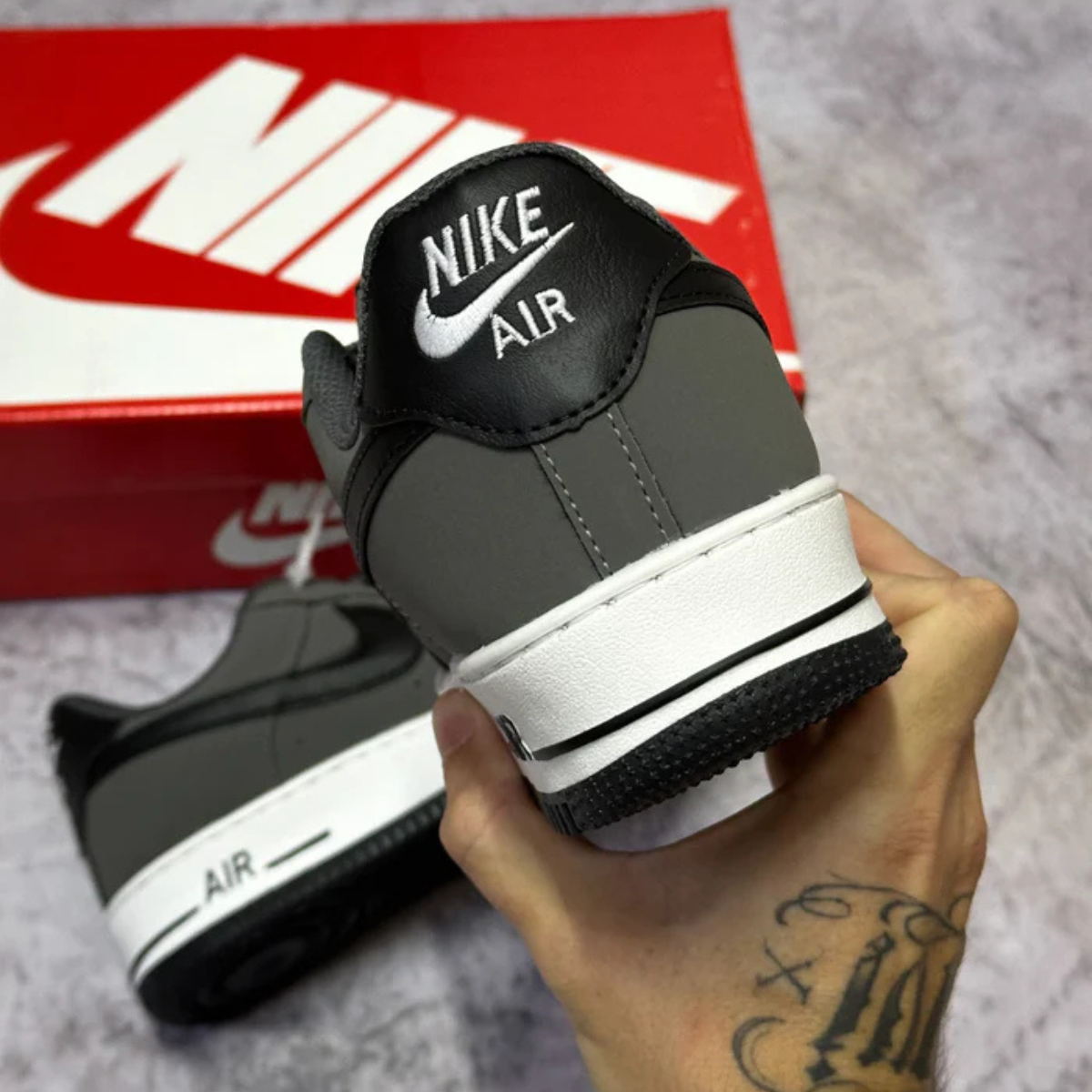 Tênis Masculino Nike Air Force 1 Cinza Escuro Premium